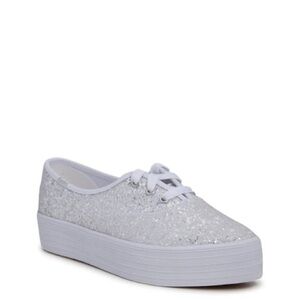 Keds Silver Glitter Platform Sneakers